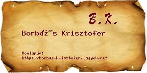 Borbás Krisztofer névjegykártya