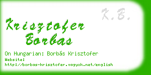 krisztofer borbas business card